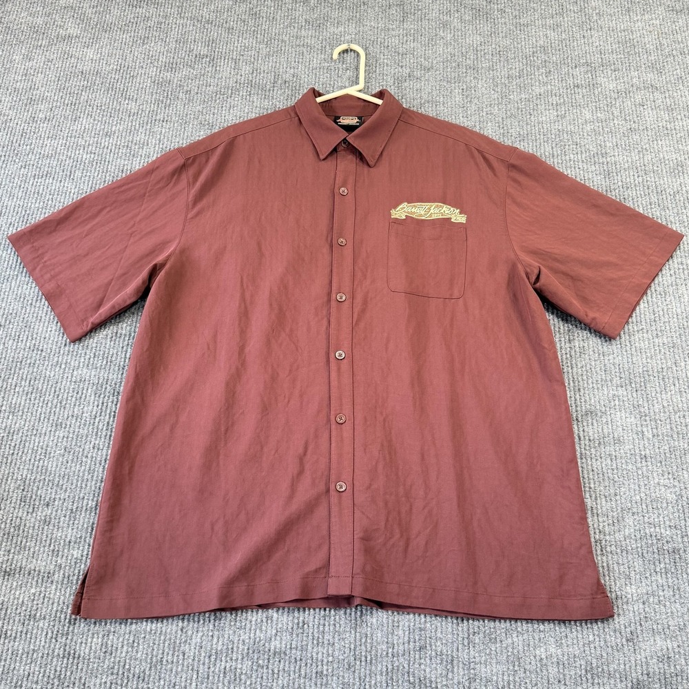 Barrett-Jackson Shirt Mens 2XL Red Hot Rod Embroidered Short Sleeve Button Up - Picture 2 of 10